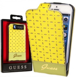Чехол для iPhone 5/5S Guess Flip Yellow